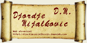 Đorđe Mijalković vizit kartica